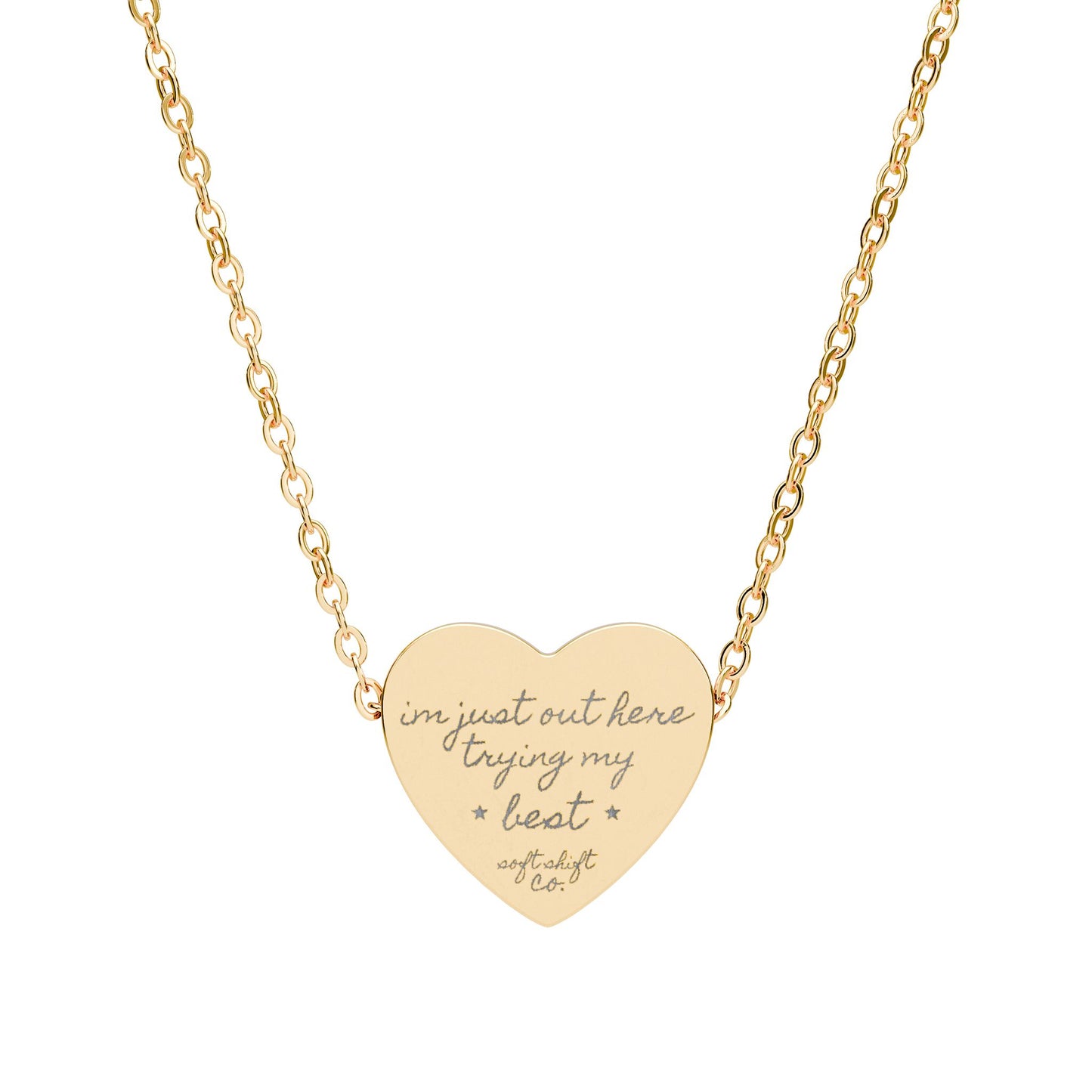 trying my best heart necklace - soft shift co.