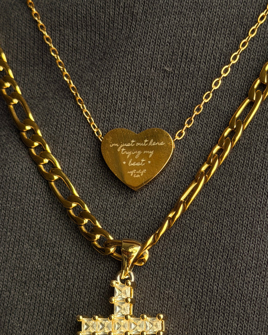 trying my best heart necklace - soft shift co.