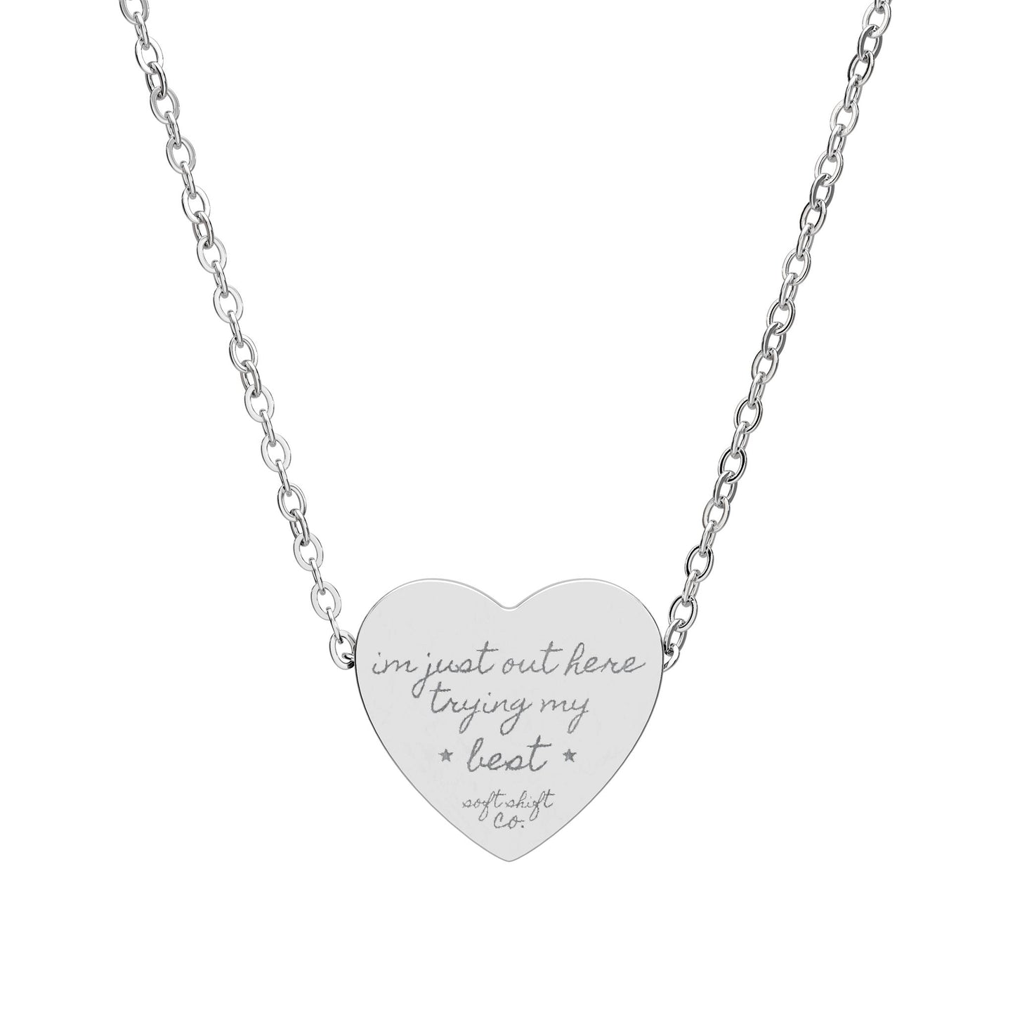 trying my best heart necklace - soft shift co.