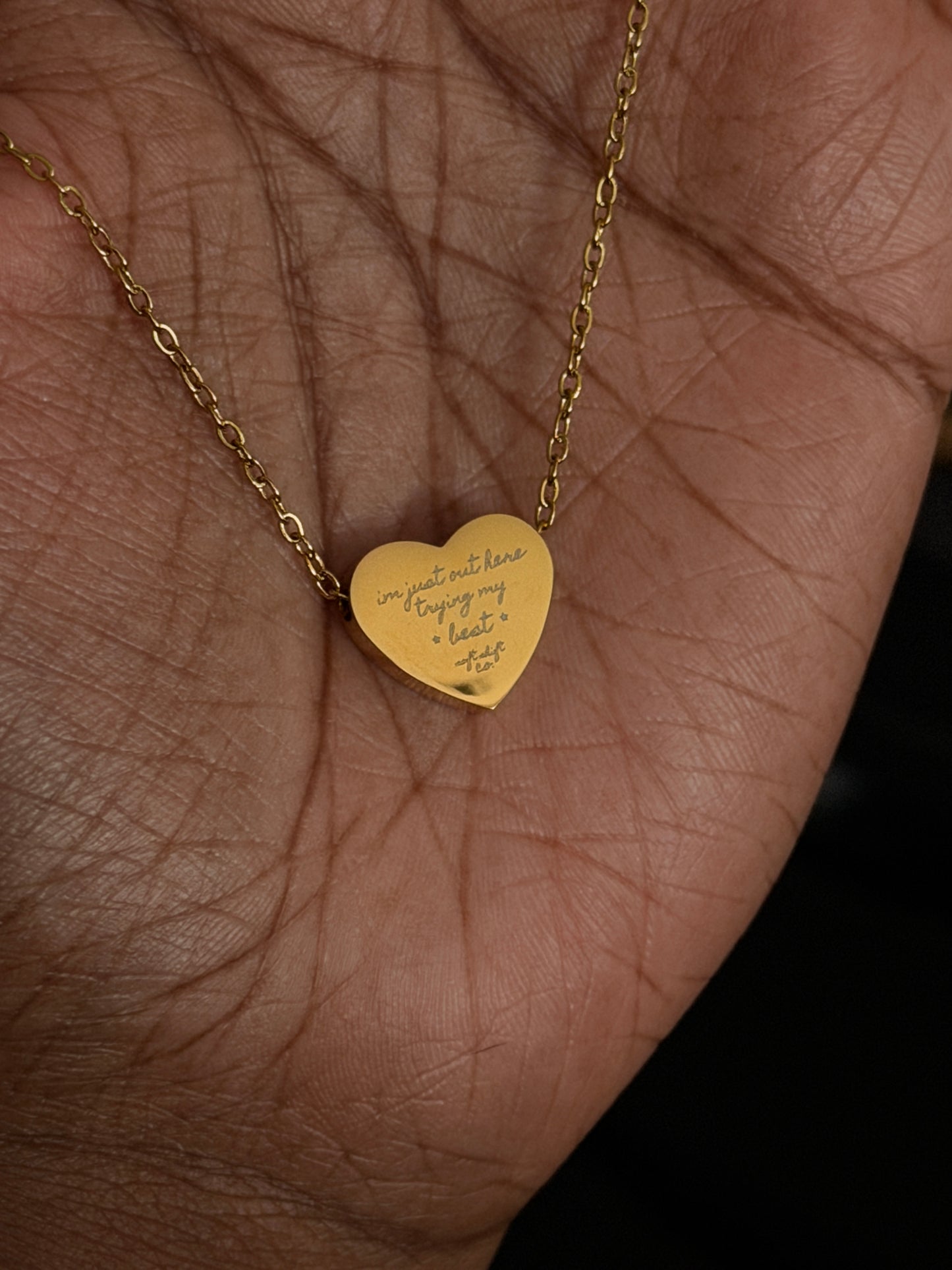 trying my best heart necklace - soft shift co.