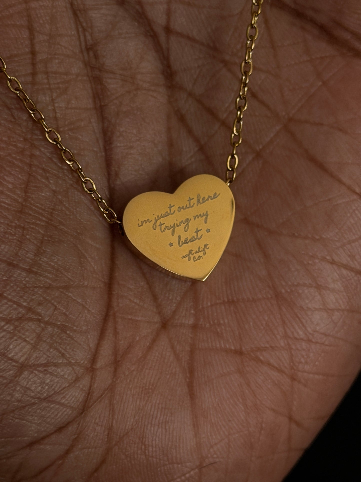 trying my best heart necklace - soft shift co.